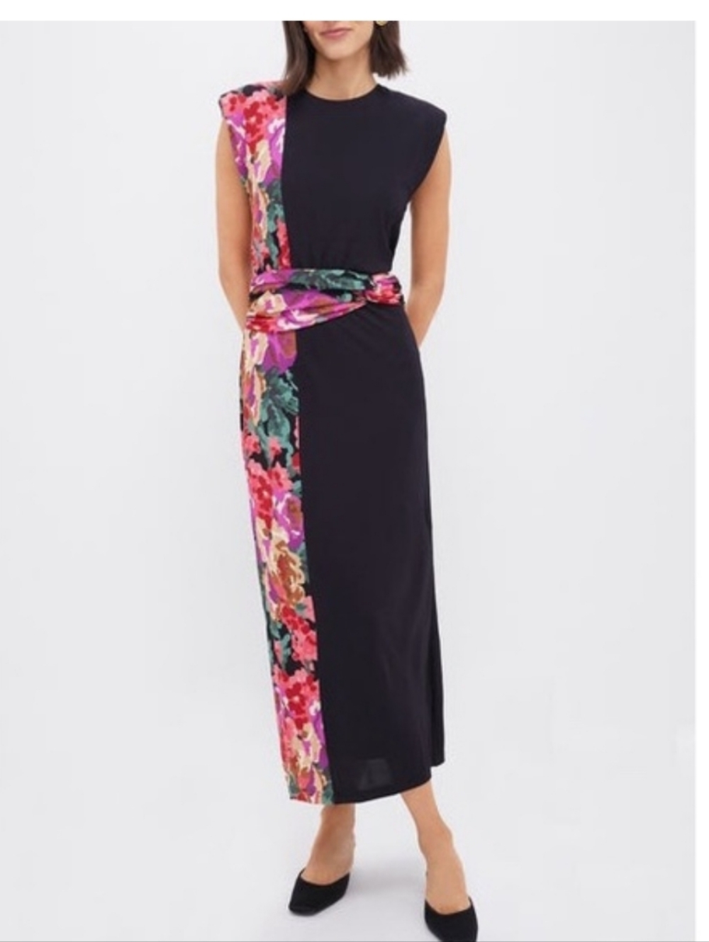 Tuckernuck Climbing Roses Stretch Jersey Cleo Dress In Small